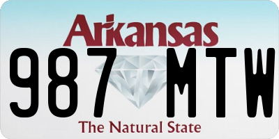 AR license plate 987MTW