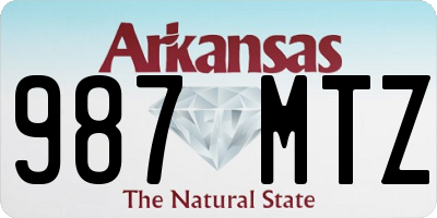 AR license plate 987MTZ
