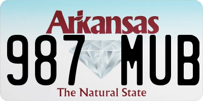 AR license plate 987MUB