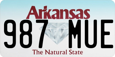 AR license plate 987MUE