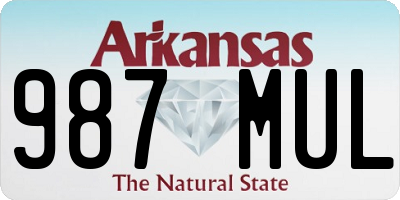 AR license plate 987MUL