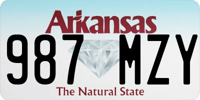 AR license plate 987MZY