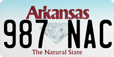 AR license plate 987NAC