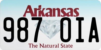 AR license plate 987OIA