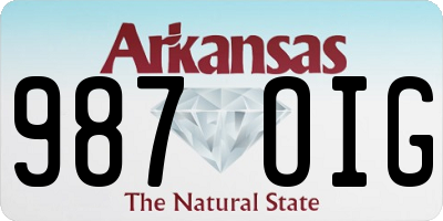 AR license plate 987OIG