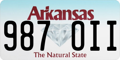 AR license plate 987OII