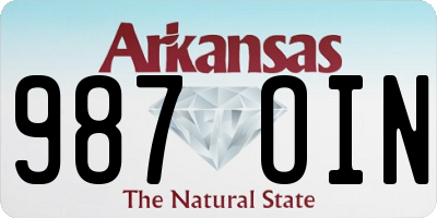 AR license plate 987OIN