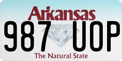 AR license plate 987UOP