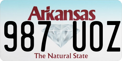 AR license plate 987UOZ