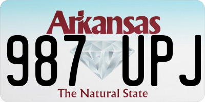 AR license plate 987UPJ