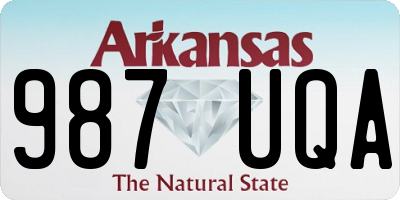 AR license plate 987UQA