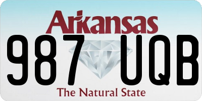 AR license plate 987UQB