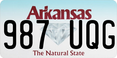 AR license plate 987UQG