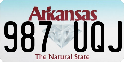 AR license plate 987UQJ