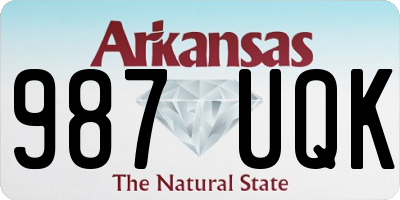 AR license plate 987UQK