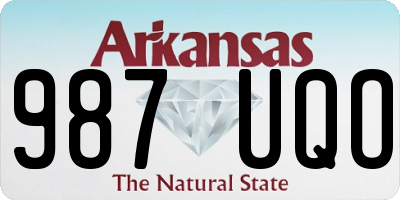 AR license plate 987UQO