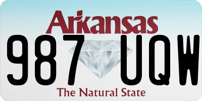 AR license plate 987UQW