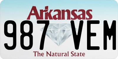AR license plate 987VEM