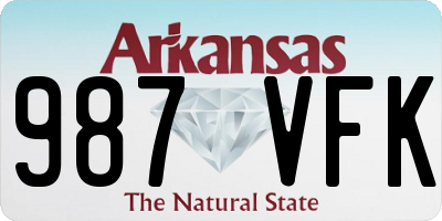 AR license plate 987VFK