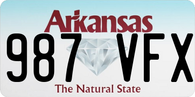AR license plate 987VFX