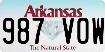 AR license plate 987VOW