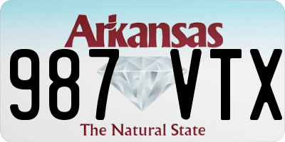AR license plate 987VTX