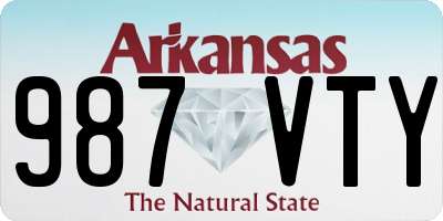 AR license plate 987VTY