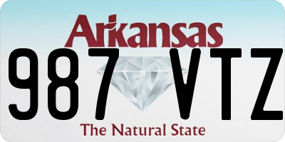 AR license plate 987VTZ