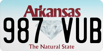 AR license plate 987VUB