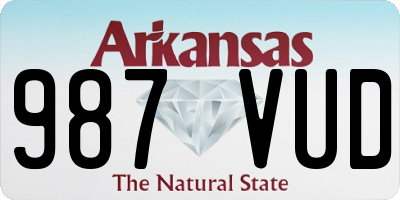AR license plate 987VUD