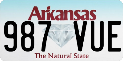 AR license plate 987VUE