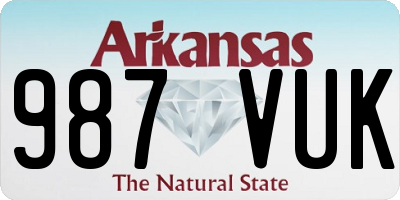 AR license plate 987VUK