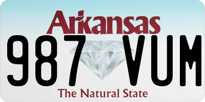 AR license plate 987VUM