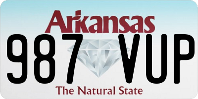 AR license plate 987VUP