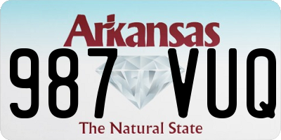 AR license plate 987VUQ