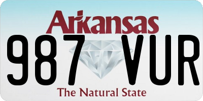 AR license plate 987VUR
