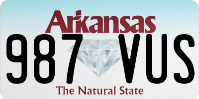 AR license plate 987VUS