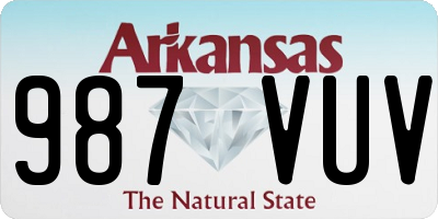 AR license plate 987VUV