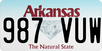 AR license plate 987VUW