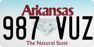AR license plate 987VUZ