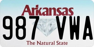 AR license plate 987VWA