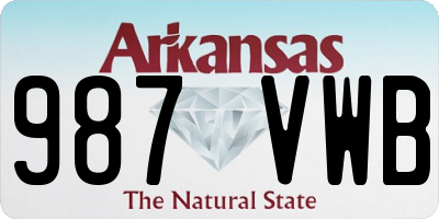 AR license plate 987VWB