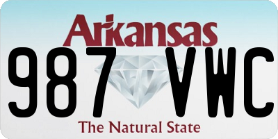 AR license plate 987VWC