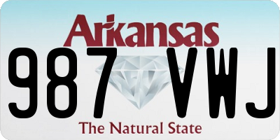 AR license plate 987VWJ