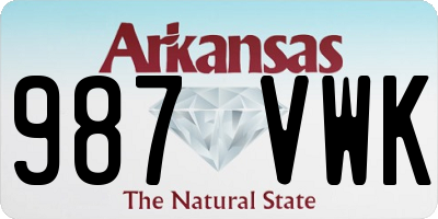 AR license plate 987VWK