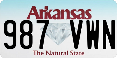 AR license plate 987VWN