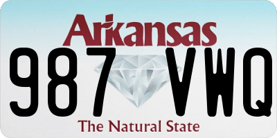 AR license plate 987VWQ