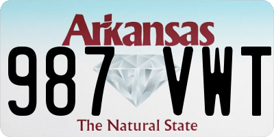 AR license plate 987VWT
