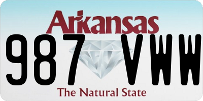 AR license plate 987VWW