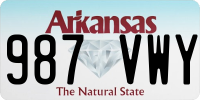 AR license plate 987VWY
